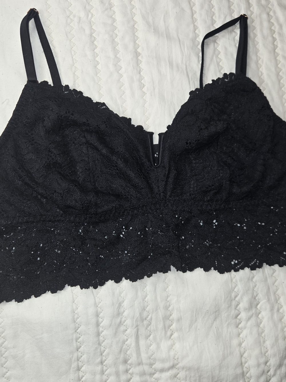 PINK Victoria's Secret Black Lace Longline Bralette